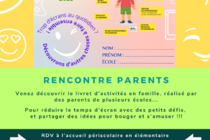 💬 RENCONTRE PARENTS 💬vendredi 28 mars à partir de 16H30