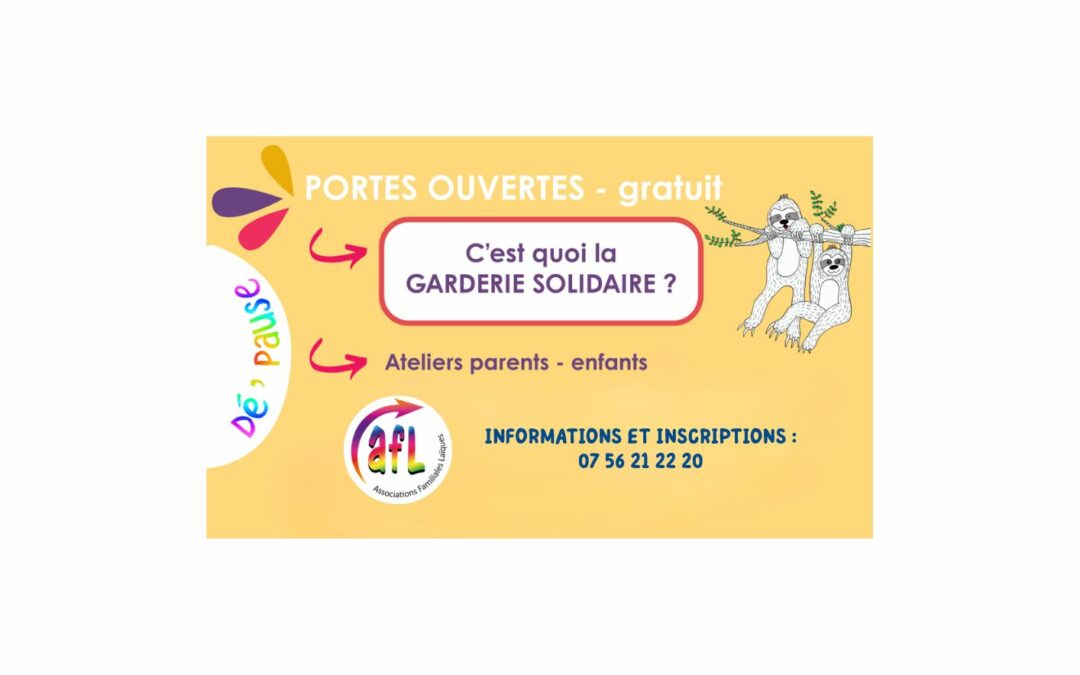 GARDERIE SOLIDAIRE : samedi 28 mars